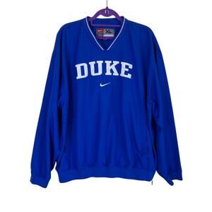 Nike Mens Vtg Duke Blue Devils Pullover Windbreaker Spell Out Center Swoosh Y2K